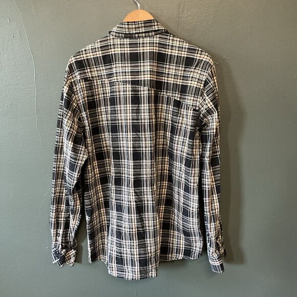 Volcom Shirt Mens XL Y2K Style Button Black Long Sleeve Plaid - Picture 3 of 4